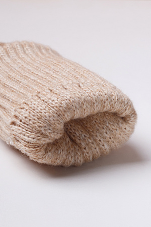 Варежки взрослые 70% шерсть Бат Сежу (2, бежевый*рис)