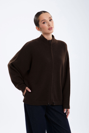 Кардиган жен с высок ворот на молн 4223а yawo Бодиос (52-54 (2XL-3XL), 8 шоколад)