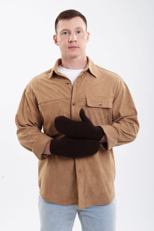 Варежки взрослые 70% шерсть ТОД (2, шоколадный)