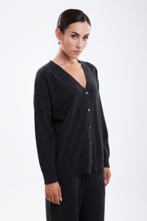 Кардиган жен 08397 каш Munkh (M-46, 75 графитовый)