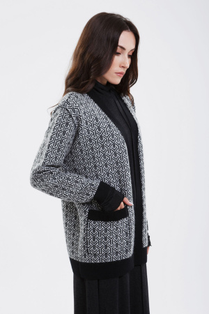 Кардиган жен 08370 каш Munkh (XL-50, 81/01 черн*бел)