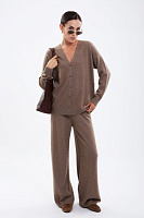 Брюки с широким поясом из 100% кашемира Cashmere House