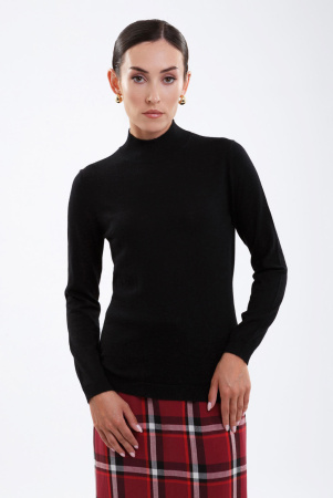 Джемпер жен KW060395 каш+шелк Гоби (3XL-54, 7018 черн)