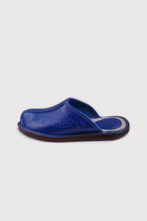Тапочки кожаные без пятки Bogts (36-37, синий)