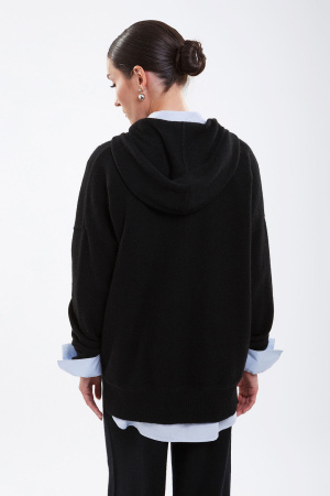 Кардиган жен 08344 с капюш як мунх (XL-50, 81 черный)