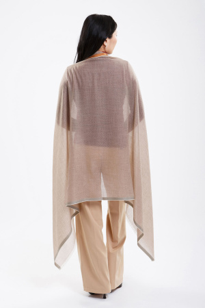 Палантин 221-0125-007 Хан Богд (190*100, кор*полоска охра*полоска зел)