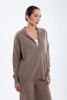 Кардиган жен 08344 с капюш каш Munkh (XL-50, 57 коричневый)