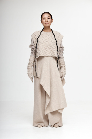 Палантин 03235 каш (обр Абз) мунх (200*40, 1000 бежево-кор)