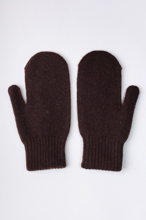 Варежки взрослые 70% шерсть Бат Сежу (2 , шоколадный)