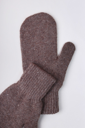 Варежки взрослые 70% шерсть Бат Сежу (1, коричневый )