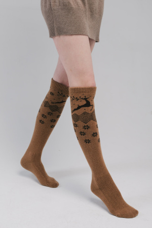 Гольфы 70% шерсть ТОД (F, рыжий*рис)