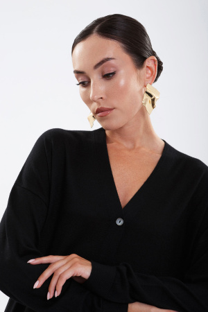 Кардиган жен 08257 шелк+каш Мунх  (L-48, 415 черн)