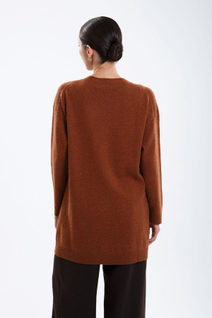 Кардиган длинный жен 08424 каш Munkh (XL-50, 808 кирпичный)
