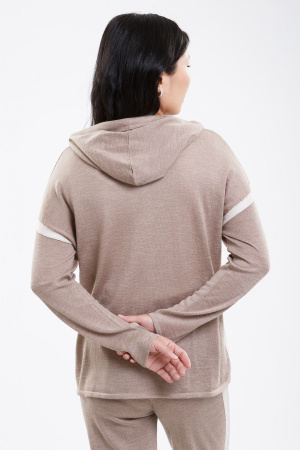 Худи шелк+каш 112-0220-009 Хан Богд (S, 3117/1507/1509 св.кор/св.серый/белый)