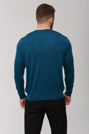 Джемпер муж KМ043844/KM045906 каш+шелк гоби (M-46, 971 сине-зелен)