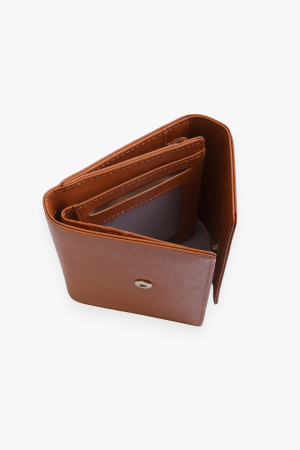 Кошелек кожанный на кнопке AWW2312 MARIS (F, светло-коричневый)