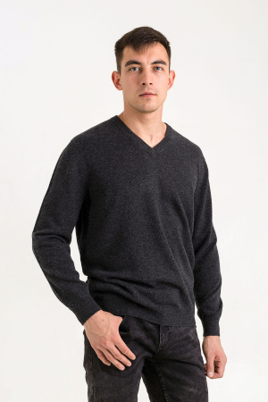 Пуловер муж KM070419E (720067WE (718018)) гоби (S-44, 75 графитовый)