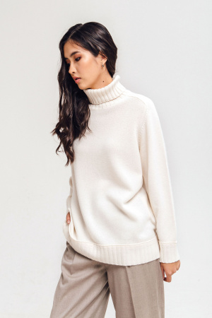 Свитер жен 12078 каш Munkh (2XL-52, 01 белый)