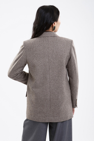 Блейзер жен шерсть WDL74026 БлюСкай (L, меланж*беж*кор*шокол)