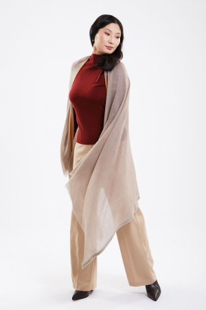 Палантин 221-0125-007 Хан Богд (190*100, кор*полоска охра*полоска зел)