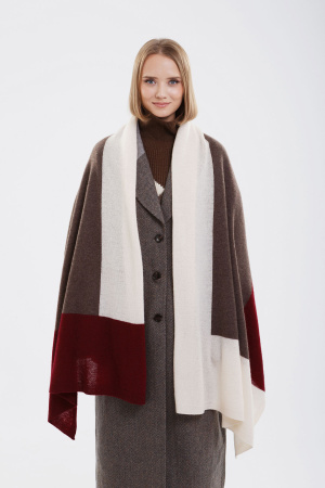 Палантин 09088 каш Мунх  (80*200, 997/497/46 крем*т.кор*борд)