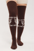 Чулки 70% шерсть с рисунком ТОД (F, шоколад/рис)