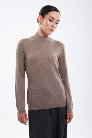 Джемпер жен KW060395 каш+шелк Гоби (M-46, 7127 коричневый)