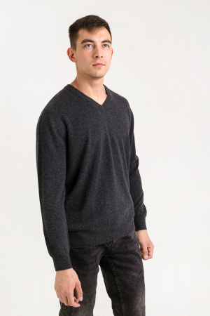 Пуловер муж KM070419E (720067WE (718018)) гоби (S-44, 75 графитовый)