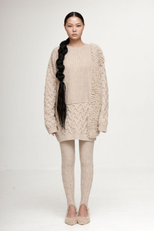 Туника жен 01386 каш (обр Абз) мунх (L, 1000 бежево-кор)