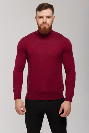 Джемпер муж с выс ворот KМ060540/KM060692 каш+шелк гоби (M-46, 46 бордо)