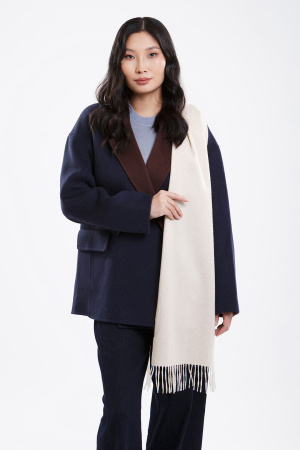 Шарф кашем WF66001 БлюСкай (180*30(+-2), 01/300 бел*беж)