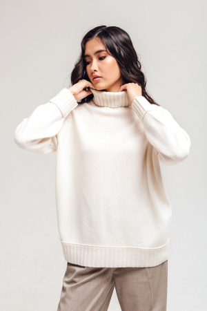 Свитер жен 12078 каш Munkh (2XL-52, 01 белый)