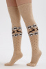 Чулки 70% шерсть с рисунком ТОД (F, бежевый/рис)