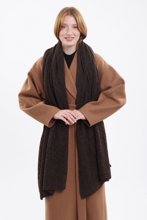 Палантин шерсть вязанный ТОД (70*200, шоколад)