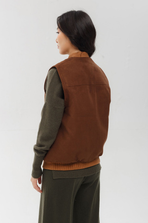 Жилет валяный на молнии Бат Сежу (50, рыжий)