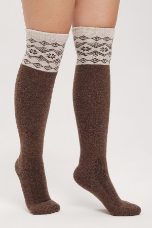 Гольфы 100% шерсть ТОД (F, шоколадный*рис)