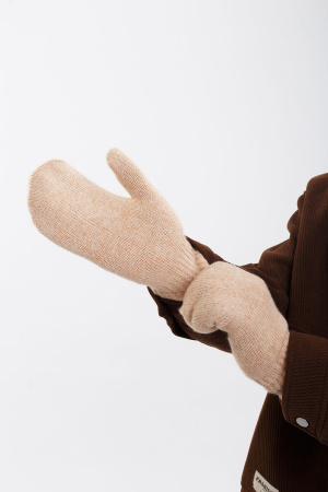 Варежки взрослые 70% шерсть ТОД (2, бежевый )