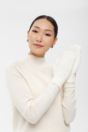 Варежки 30120 каш мунх КХ (F, 01 белый)