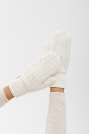 Варежки 30120 каш мунх КХ (F, 01 белый)