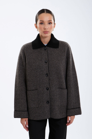 Кардиган жен 32152 як Munkh (M-46, 81/06 черн*светло-серый)