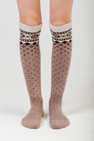 Гольфы 70% шерсть ТОД (F, коричневый*рис)