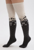 Чулки 70% шерсть с рисунком ТОД (F, графитовый/рис)