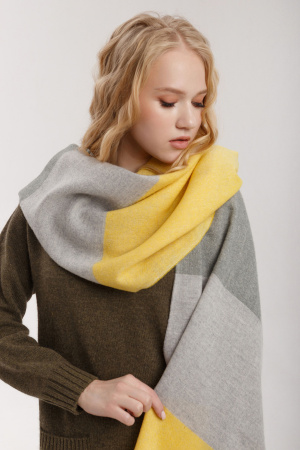 Палантин шерсть WDL61125 БлюСкай (КХ) (200*70, 05 зел*сер*желт)