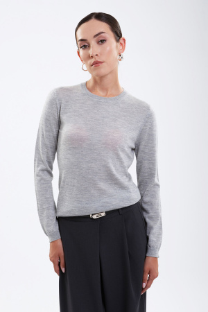 Джемпер жен KW043843 каш+шелк гоби (M-46, 7022 св-сер)