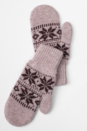 Варежки дет 70% Бат Сежу (3, коричневый*рис)
