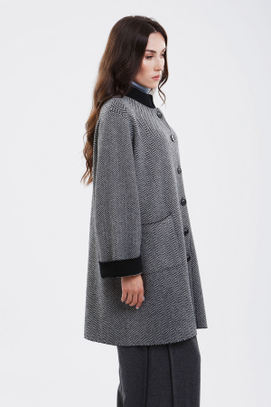 Кардиган-пальто жен 32148 каш мунх (L-48, 81/01 черн*бел)