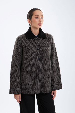 Кардиган жен 32152 як Munkh (L-48, 81/06 черн*светло-серый)
