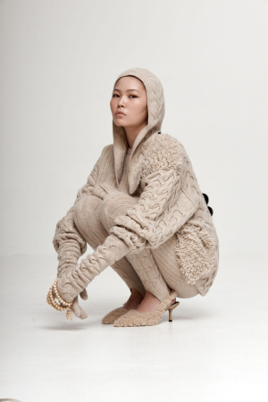 Митенки 31153 каш (обр Абз) мунх (F, 1000 бежево-кор)