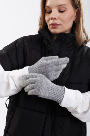 Перчатки взрослые 70% шерсть ТОД (2 , серый)