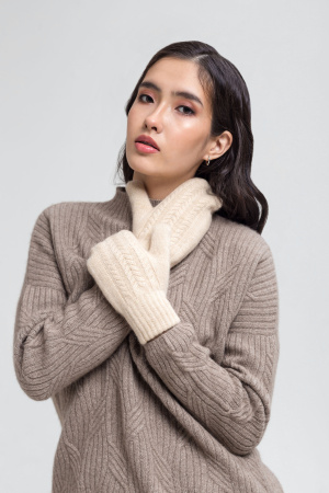 Варежки 30120 каш мунх КХ (F, 02 бежев)